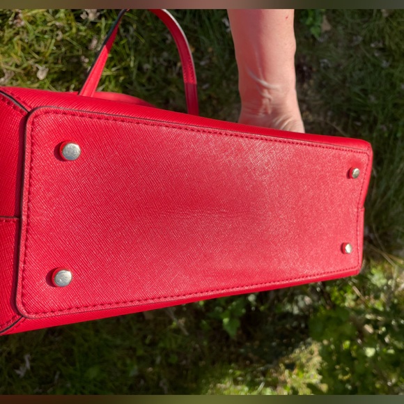 Kate Spade’s Red Leather Zip Top Satchel - Picture 6 of 13